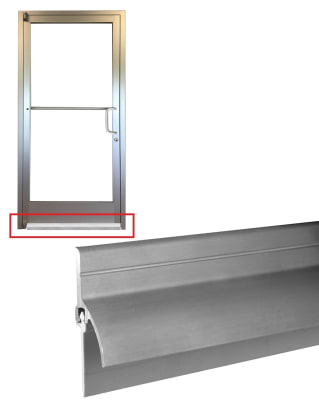 Southwest Aluminum 1/2 Inch Bottom Vinyl Sweep and 1-1/2 Inch Rain Cap For 48 Inch Wide Storefront Door
