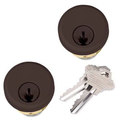 Storefront Pro Hardware Keyed Mortise Lock Cylinder Kit With Keys, Dark Bronze Finish