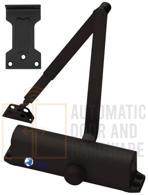 Storefront World FS854P Surface Door Closer, Spring Size 4, Parallel Arm Push Side, Dark Bronze Finish