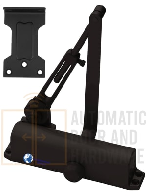 Storefront World FS854PHO Surface Door Closer, Spring Size 4, Parallel Hold Open Arm Push Side, Dark Bronze Finish