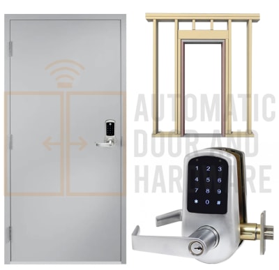 Steelworx (3070) 36 in. x 84 in. Left Hand Reverse Architectural Industrial Steel Door, 18 Gauge Cold Rolled Steel, 5-3/4 in. Jamb Depth Wood or Metal Stud Wall Frame, Hinges, and Digital Keyless Lock (5 Day Production Time)