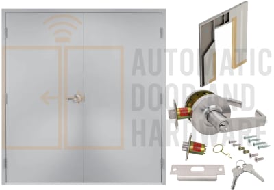 Steelworx (6070) 72 in. x 84 in. Left Hand Reverse Active Architectural Industrial Steel Double Door, 18 Gauge Cold Rolled Steel, 5-7/8 in. Jamb Depth Drywall Frame (2 x 4 Wall With 5/8 in. Drywall On Each Side), and Hardware (5 Day Production Time)