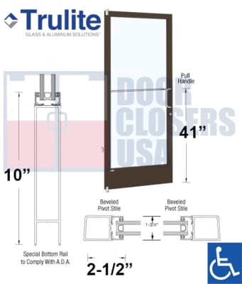 Trulite Series 200 ADA Storefront Door - RH - 36" x 84" - Dark Bronze