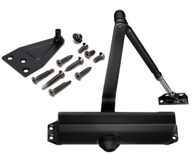 United States Aluminum 9-3/4 in. Width x 2 in Height, Commercial Storefront Door Surface Mount Closer For Top Jamb or Parallel Arm Mounting, Dark Bronze Finish
