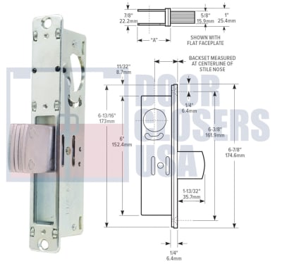 United States Aluminum Commercial Door 1-1/8 in. Deadbolt Lock