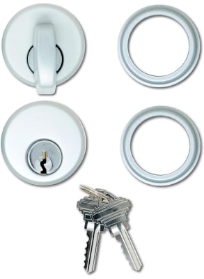 United States Aluminum Outside Mortise Key Lock Cylinder and Inside Thumbturn Cylinder, Aluminum Finish