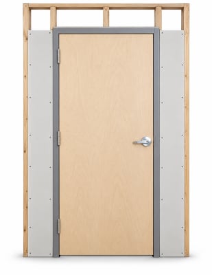 Wood-Lite 42" x 84" Commercial Wood Door Package â€“ Unfinished Birch, LHR, Wood Stud Drywall Frame