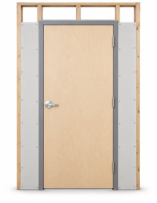 Wood-Lite 42" x 84" Commercial Wood Door Package â€“ Unfinished Birch, Right Hand Reverse, Wood Stud Drywall Frame