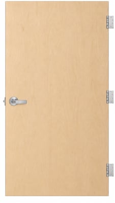 47-25/32" x 95-1/8" Commercial Wood Replacement Door With Hinges & Lockset - Unfinished Birch