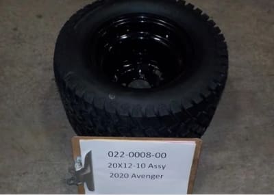 20x12x10 Rear Tire Black Wheel Assembly ZT Avenger Bad Boy Part# 022-0008-00