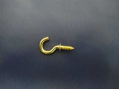 BRASS PLATED 1/2" CUP HOOK