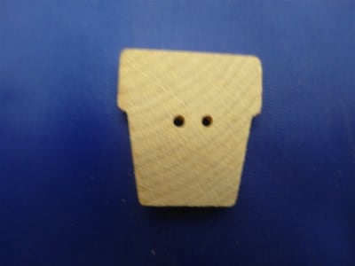 BU-FP CLOTHING BUTTONS FLOWER POT 1" HEIGHT X 7/8" WIDTH X 3/16" THICK