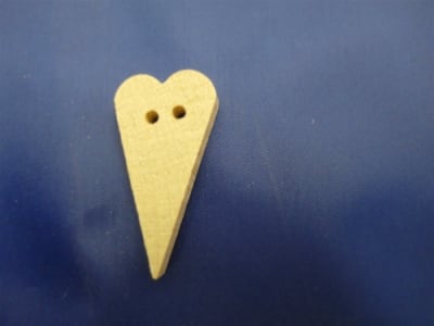BU-LPH CLOTHING BUTTONS PRIMITIVE HEART 1-3/8" HEIGHT X 3/4" WIDTH X 3/16" THICK