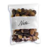 Resealable Poly Clear Line Single Track Bags with Writing Block in assorted sizes.