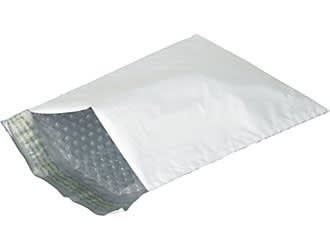Poly bubble mailers with padded bubble lining for secure, lightweight shipping.