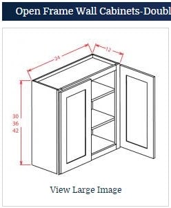 Shaker Grey Wall Cabinet  24 w x 36 h with Glass Door( no glass provided)