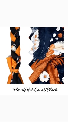 Floral/Hot Coral/Black