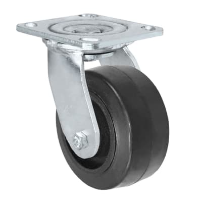 4" x 2" Inch Swivel Caster - Mold-On Rubber Wheel - 400 Lbs Capacity