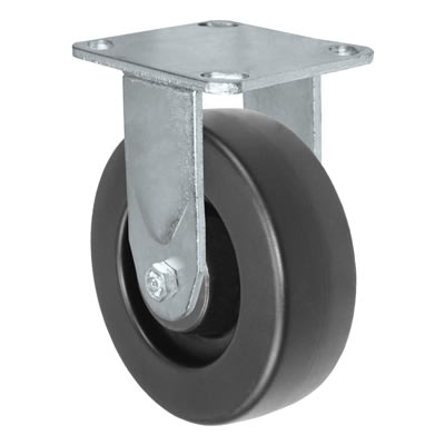 6-inch by 2-inch rigid polyolefin wheel caster with 700 lbs load capacity for industrial use