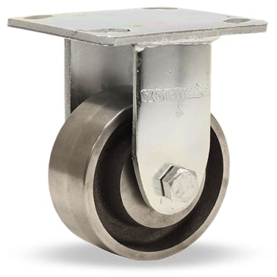 Hamilton Standard Duty Rigid Caster R-52K-4FSB with 4 inch by 2 inch Forged Steel Wheel and 1/2 inch Sealed Precision Ball Bearings