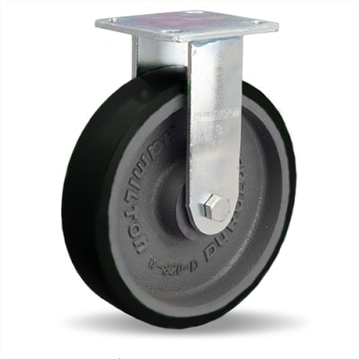 R-52K-8DB70 Hamilton Standard Duty Rigid Caster with 8-inch Duralast XC Polyurethane (70D) on Cast Iron Wheel and Half-Inch Sealed Precision Ball Bearings