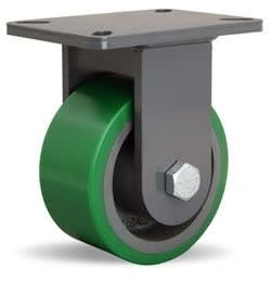 Hamilton Champion Rigid Caster with 6" x 3" DuralastÂ® Polyurethane (95A) on Cast Iron Wheel with 3/4" Sealed Precision Ball Bearings