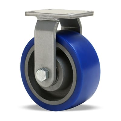 Hamilton Endurance Rigid Caster | 5x2 Ergo-Glide Polyurethane on Cast Iron Wheel | 1/2" Sealed Precision Ball Bearings | Load Capacity: 840 lbs.