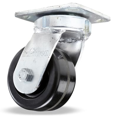 Hamilton Standard Duty Kingpinless Swivel Caster with 4x2 inch Plastex Phenolic Wheel and 3/4 inch Straight Roller Bearing, Model S-52K-4P