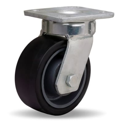 Durable S-52K-5DB70 Hamilton Standard Duty Kingpinless Swivel Caster featuring a 5-inch Duralast XC Polyurethane on Cast Iron Wheel with Sealed Precision Ball Bearings