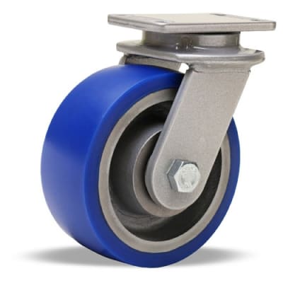 Hamilton Endurance Swivel Caster | 5x2 Ergo-Glide Polyurethane on Cast Iron Wheel | 1/2" Sealed Precision Ball Bearings | Load Capacity: 840 lbs.