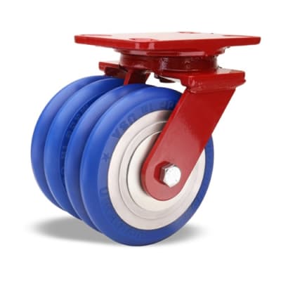 Hamilton 6" x 2" Heavy Service Dual-Wheel Swivel Caster with 2200 lbs Load Capacity