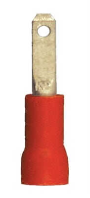 160150-025 PVC Insulated Male Quick Disconnect 0.110, 22-18 Gauge, Red (25 Count)