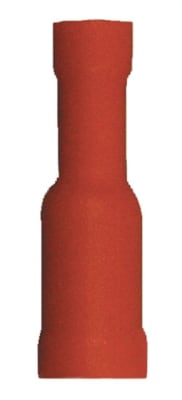 160166-100 PVC Insulated Female Bullet Quick Disconnect 0.157, 22-18 Gauge, Red (100 Count)