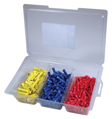 160905-001 PVC Solderless Butt Connector Assortment 22-10 Gauge (250 Piece)