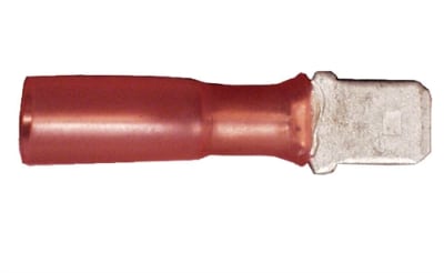 164153-025 Male Quick Disconnect Heat Shrink 0.250" 22-18 Gauge Red (25 Count)