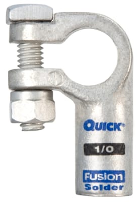 426310-005N QuickCable 1/0 GA Negative Left Elbow Clamp Fusion Solder Battery Connector (5 Pack)