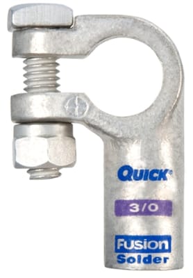 426330-005P QuickCable 3/0 GA Positive Left Elbow Clamp Fusion Solder Battery Connector (5 Pack)