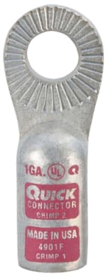 4901-005F QuickCable 1 GA 3/8" Stud Crimpable Locking Terminal (5 Pack)