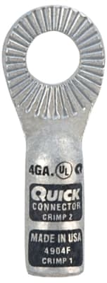 4904-005F QuickCable 4 GA 3/8" Stud Crimpable Locking Terminal (5 Pack)