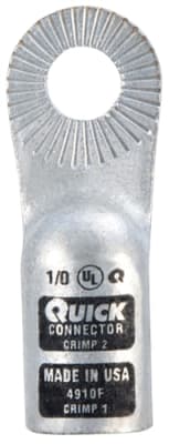 4910-005F QuickCable 1/0 GA 3/8" Stud Crimpable Locking Terminal (5 Pack)
