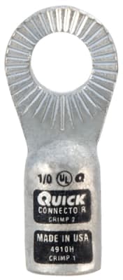 4910-005H QuickCable 1/0 GA 1/2" Stud Crimpable Locking Terminal (5 Pack)