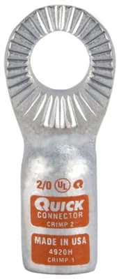 4920-005H QuickCable 2/0 GA 1/2" Stud Crimpable Locking Terminal (5 Pack)