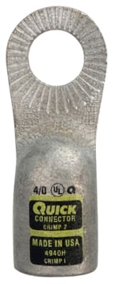 4940-005H QuickCable 4/0 GA 1/2" Stud Crimpable Locking Terminal (5 Pack)