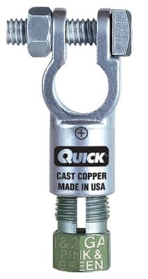5002-005N QuickCable 2 & 1 GA Negative Straight Clamp Compression Battery Connector (5 Pack)
