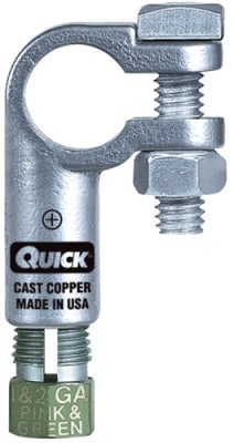 5102-005N QuickCable 2 & 1 GA Negative Right Elbow Clamp Compression Battery Connector (5 Pack)
