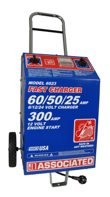 6023 Associated 60/50/25/300 Amp 6/12/24 Volt Commercial Automotive Battery Charger (230 VAC)
