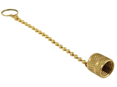AVC134C CPS 1/2" ACME Brass Cap With Chain Tether (2 Pack)