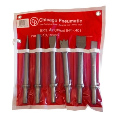 CA155807 Chicago Pneumatic Chisel Set 10.2mm Round Shank (6 Pieces)