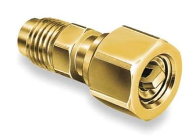 A33004 JB Industries 1/4" Swivel Flare x 1/4" SAE Perm. Coupler w/Depressor - Each