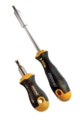 SHLD-Combo-Driver JB Industries 3" Magnetic Stubby & 8" Magnetic Tamper Resistant Access Valve Cap Drivers with 2 Bits